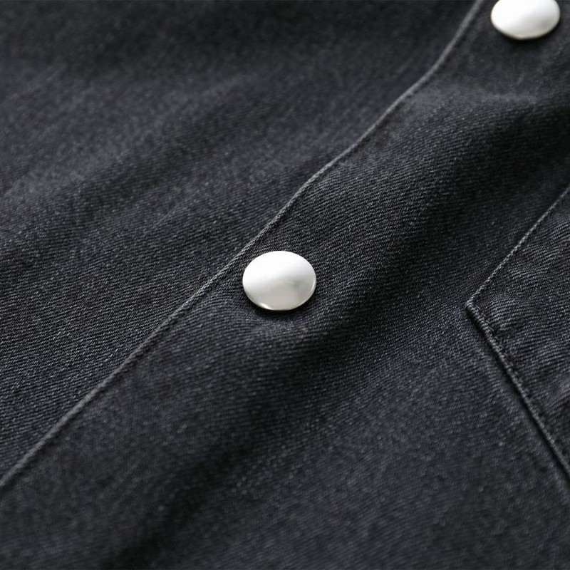 【美品】PRADA ブラック　ロゴデニムシャツ　GEC067 S212 12K8 美品】PRADA ブラック ロゴデニムシャツ GEC067 S212 12K8