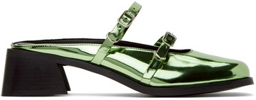 Justine Clenquet 绿色 Andie Metallic 穆勒鞋