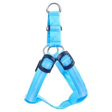 摩達客寵物 保護式發光胸背帶 中小型寵物適用  藍色  1個  XL