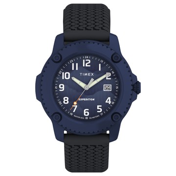 【TIMEX】天美時 Expedition Timber 42 毫米 矽膠錶帶腕錶 (藍 TXTW4B34600)