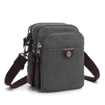 【Sp house】休閒生活水洗帆布雙拉鍊斜背小隨身包(7色可選)