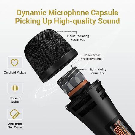 TONOR Wireless Microphone Systems, UHF Cordless Karaoke Microphones, Handheld Dynamic Mic Microfono Kit with Receiver for Karaoke, Singing, Church, Ad