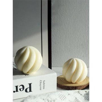 韓式新款藝術旋轉圓球香薰蠟燭硅膠模具 手工diy擴香石膏滴膠擺件