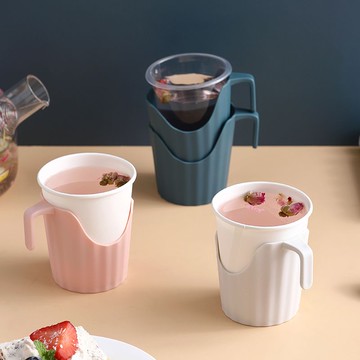 防燙紙杯托 辦公室紙杯底座 防燙隔熱可重複使用 多種顏色選擇可堆疊收納 台灣現貨電子發票