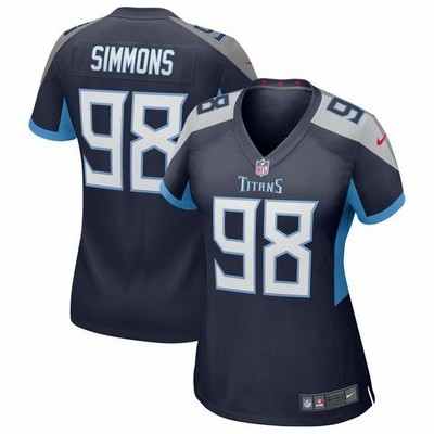 ナイキ ユニフォーム トップス レディース Jeffery Simmons Tennessee Titans Nike Women's Game Jersey Navy