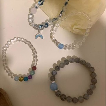 趙露思同款白水晶手鏈女生輕奢小眾精致海藍寶手串閨蜜手飾