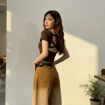 大U交叉美背Bra T-咖【KT224830】