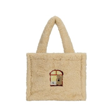 【野獸國】DINOTAENG 呆萌町 方形絨毛提袋 窗台款 (QUOKKA & BOBO)