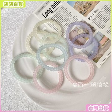 砂霧面電話線髮圈 彩色捲捲電話線圈 人魚姬電話線髮圈 髮繩 馬尾髮束 綁頭髮 髮飾 TRQB