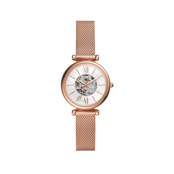 Carlie Mini 優雅珍珠母貝機械錶 玫瑰金米蘭錶帶 28MM ME3188