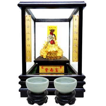 【吉祥開運坊】供養貔貅 神獸 金雞專用杯【供奉紫南宮金雞 供奉貔貅 專用玉石供杯 2個供杯 2個木座】