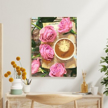 咖啡花語 創意數字油畫 【風景畫 】