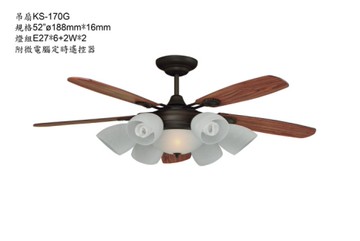 【燈王的店】《台灣製燈王DC強風吊扇》52吋DC吊扇+吊扇燈6+2燈 附遙控器☆KS-170G-DC