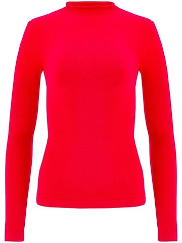 Ferragamo - rolled-trim knitted jumper - women - Nylon/Polyester/Rayon/Spandex/Elastane - M - Red