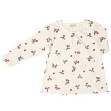 akachan honpo - 長袖T恤-滿版印花-白色