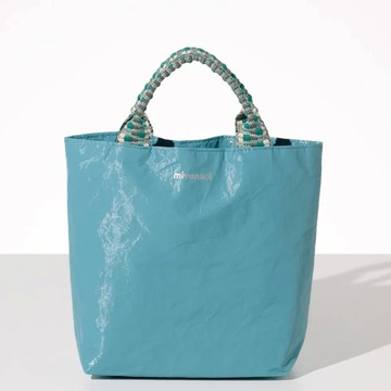 韓國 Miyansol 皺皺兩用迷你托特包 薄荷藍