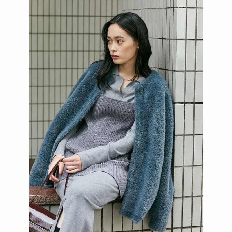 ラグナムーン ミニシャギーセッケツニットカーディガン ラグナムーン LAGUNAMOON ミニシャギーセッケツニット