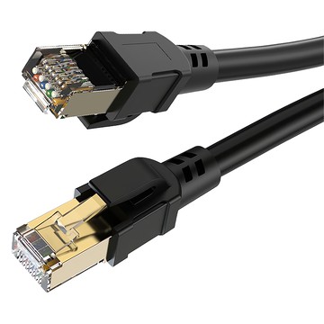 DTAudio 高速網路線/數據機 鍍金頭 機上盒/電競專用 Cat.8  黑色  50cm  1條