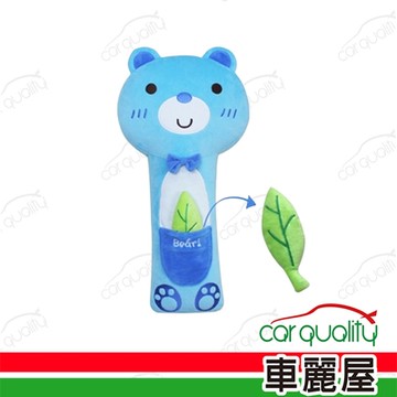 安全帶抱枕 韓系 口袋熊+葉子(藍)1入KSB-006 (車麗屋)