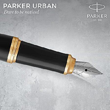 (Gift Box, Fine Nib, Muted Black Golden trim) Parker Urban Fountain Pen, Muted Black and Gold Trim with Fine Nib and Blue Ink Refill, 1931593