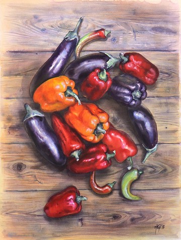 藝術家 Irina Zhunaeva 的植物藝術原創水彩手工繪畫