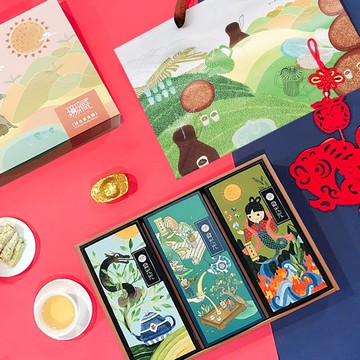 K3【無藏】端午公益禮盒 綜合3入茶葉餅乾澎派禮盒(烏龍茶餅系列)
