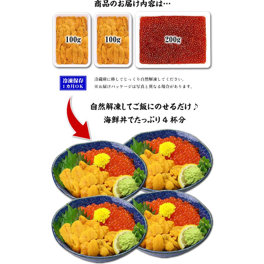 うに＆いくら 贅沢セット 無添加 生うに100g×2 鱒いくら 醤油漬け 200g うに 雲丹 ウニ いくら ギフト FF