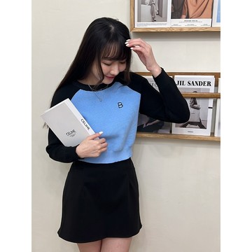 現貨 #0880091  棒球外套即視感針織才$266! (3色) 微短版 針織 拼色 撞色 長袖上衣 美式針織