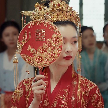 抖音小紅書推薦中式婚禮新娘結婚秀禾服團扇古風扇子手捧花喜扇
