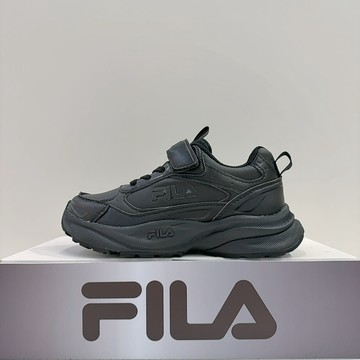 FILA KIDS 中童 黑色 魔鬼氈 足弓支撐 康特杯 穩定 透氣 休閒 運動鞋 3-J807A-000