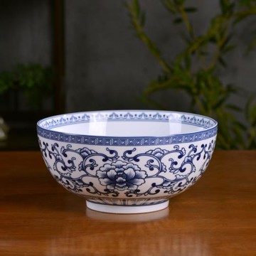 景德鎮1380°高溫陶瓷大碗中式家用湯碗湯盤餐具加大加高加厚碗