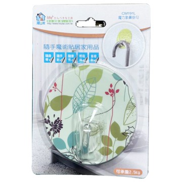 潔田屋 魔力象鼻掛勾(l) cm191l 黏貼式掛勾 免釘免鑽 可重複使用 居家收納好幫手  綠色  1入