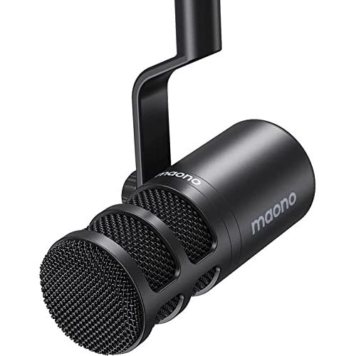 MAONO XLR マイク ダイナミックマイク ボーカルマイク 単一指向性 ポップフィルター内蔵 XLR-XLRケーブル接続 マイクスタンド付き オー