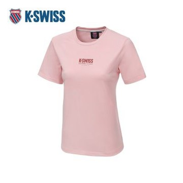 K-SWISS 短袖T恤 26SS TEE 21 W 短上衣 女短袖上衣 粉紅色 1913684-667