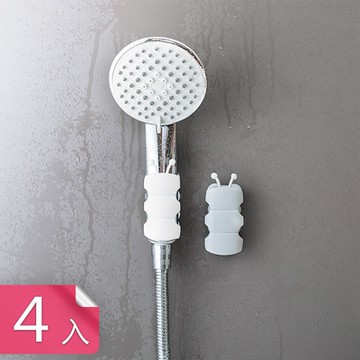 【荷生活】毛毛蟲造型蓮蓬頭吸盤支架 可隨意吸附光滑表面免打孔蓮蓬頭架-4入