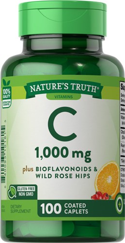 Nature's Truth Vitamin C plus Bioflavonoids & Wild Rose Hips 1000 mg - 100 Coated Caplets