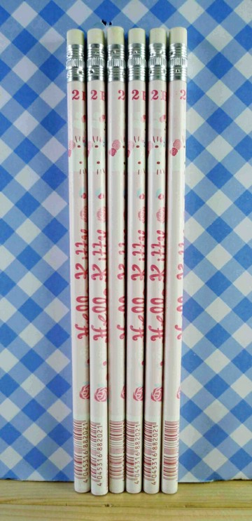 【震撼精品百貨】Hello Kitty 凱蒂貓 HELLO KITTY鉛筆6入-玫瑰(2HB) 震撼日式精品百貨
