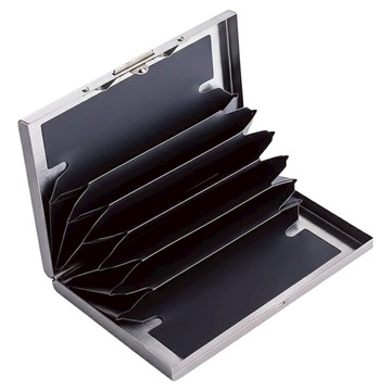 小麥購物 不鏽鋼信用卡收納盒 10卡位 L2238  黑色  7.4 x 2 x 10cm