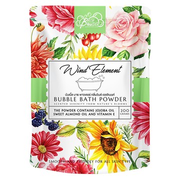 Saboo 泡沫沐浴粉 WIND ELEMENT 微風元素 含荷荷巴油、甜杏仁油和維生素E  200g  1包