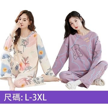 [韓國精品組合]【韓國K.W.】正韓進口圓領童趣家居服套裝休閒服多款任選(休閒/睡裙/睡衣)