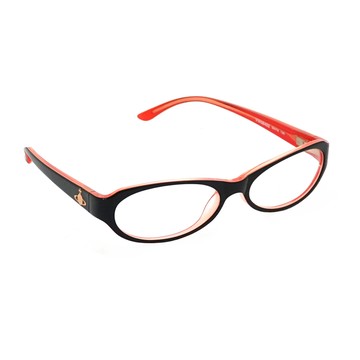 【Vivienne Westwood】復古撞色土星造型款光學眼鏡(黑橘) VVW084-02
