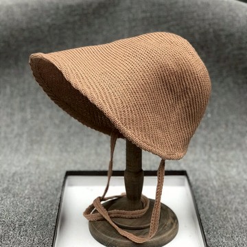 ins大檐可愛公主帽純色休閑百搭帽子女韓版潮秋冬針織漁夫帽出游1入