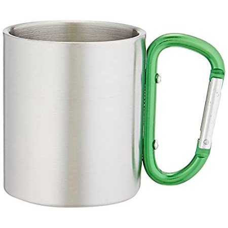 Outdoor RX Stainless Steel Carabiner Mug (Green, 8-Ounce)