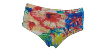 QXHEE.T.台灣製 中腰拼接美臀泳褲QX-A05b(幾何之舞/花漾熱浪/煙霧藍)