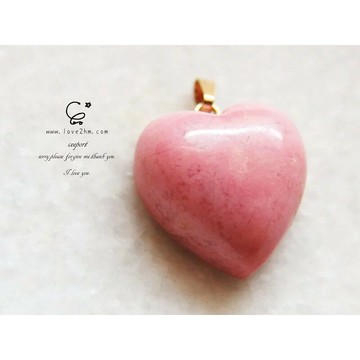 小心心-薔薇輝石 2586/薔薇輝石/水晶飾品/14K包金/ [晶晶工坊-love2hm]