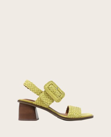 Gentle Souls- Madylyn Woven Heel Sandal in Banana, Size: 9 by Kenneth Cole