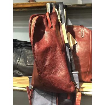 原創復古手工女士雙肩包小眾潮妞休閑純色女生真皮背包輕便旅游