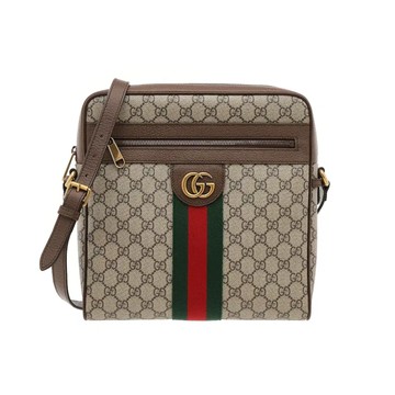 GUCCI 547934 OPHIDIA 經典紅綠配色織帶 GG緹花帆布 斜背包 / 小號