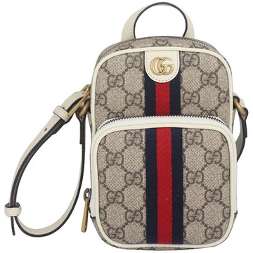 GUCCI 古馳  雙G防水布白邊兩用小型子母手提/斜背包