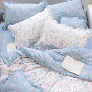 DR708 VIVIEN/300織長絨棉//床包枕套組/床包被套組/荷枕 台灣製